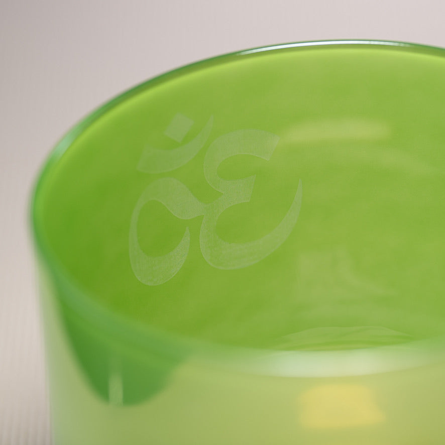 9" C-29 Forest Fairy Crystal Singing Bowl with Om Symbol