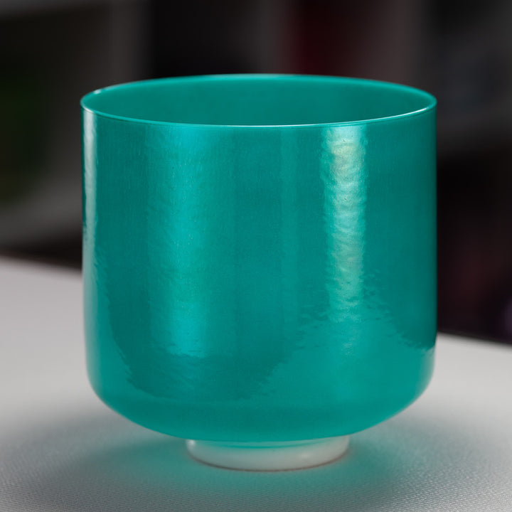 9" F#+18 Turquoise Tide Crystal Singing Bowl