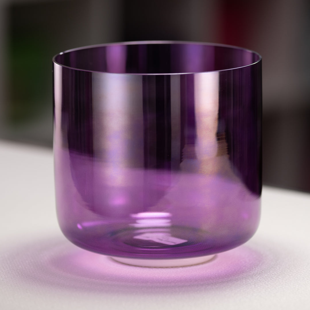 8" A#+35 Lavender Lotus Crystal Singing Bowl from Bowls of Sound