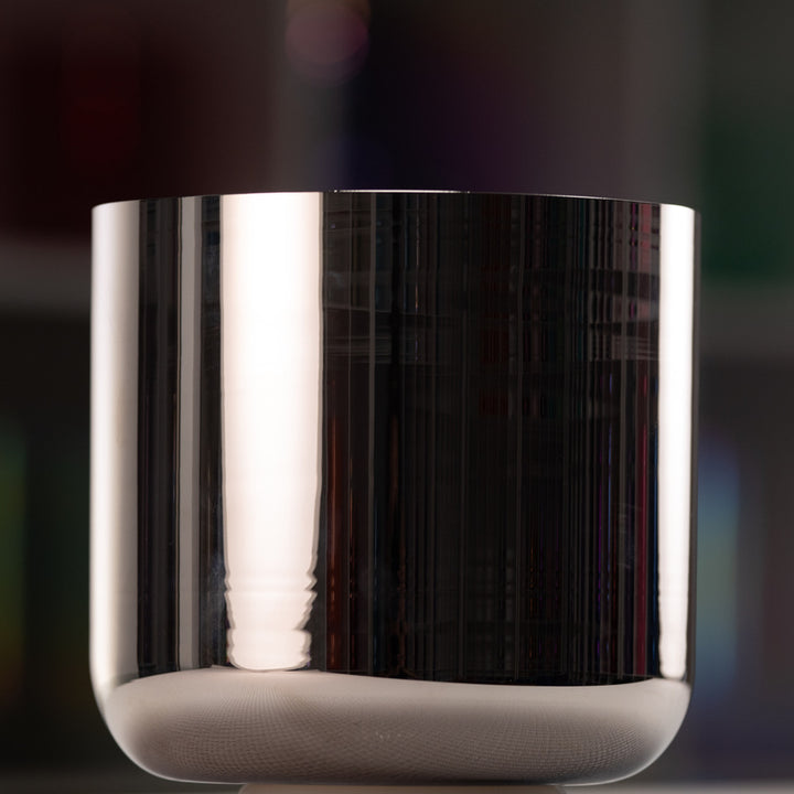 8" D-14 Silver Star Crystal Singing Bowl from Sacred Singing Bowls