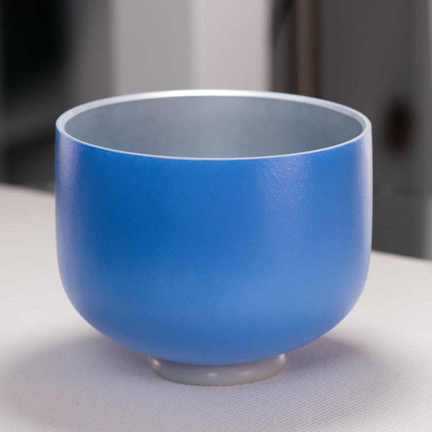 9.75" A#-30 Father Sky Frosted Crystal Singing Bowl, Silver inside from Bowls of Sound