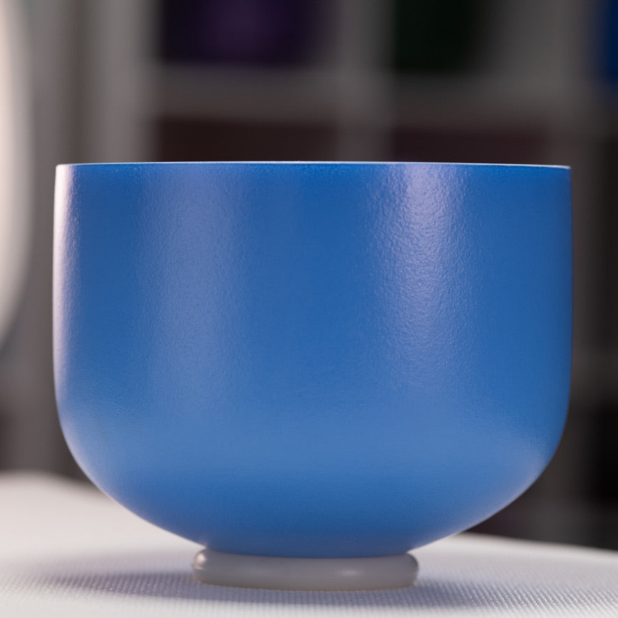 9.75" A#-30 Father Sky Frosted Crystal Singing Bowl, Silver inside from Bowls of Sound