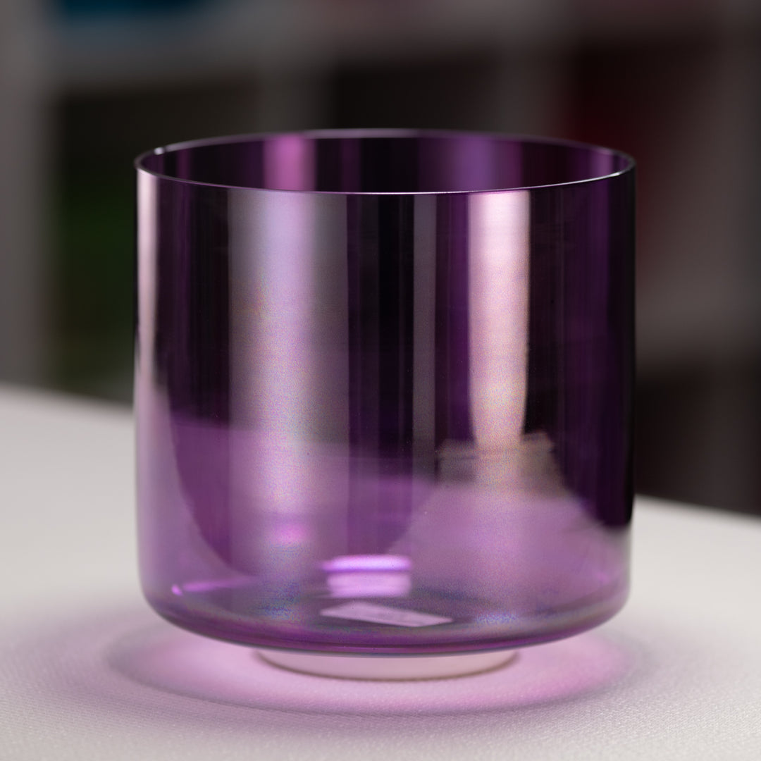 8" B+46 Lavender Lotus Crystal Singing Bowl