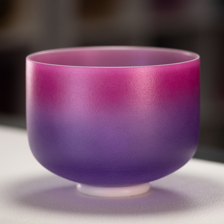 10" F#-27 Blossoming Heart Frosted Crystal Singing Bowl