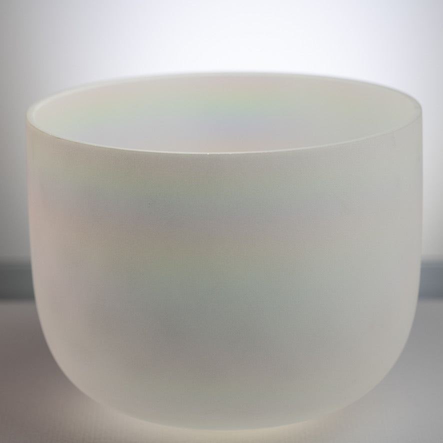 13.5" C+0 White Frosted Bowl with Angel Aura inside