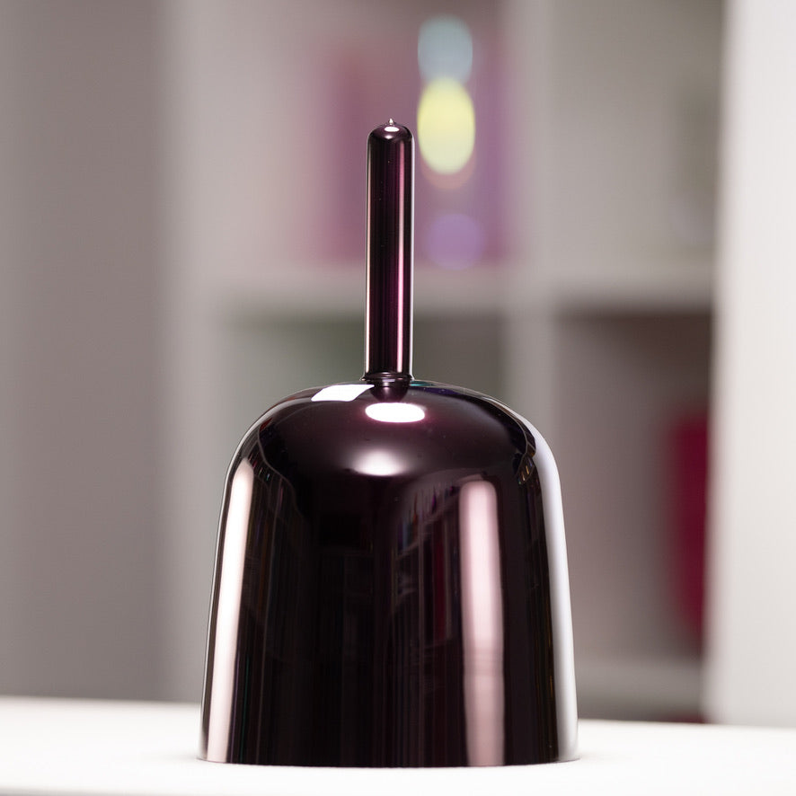 7.75" C-6 Divine Violet Flame Crystal Singing Bowl, 24k Gold inside