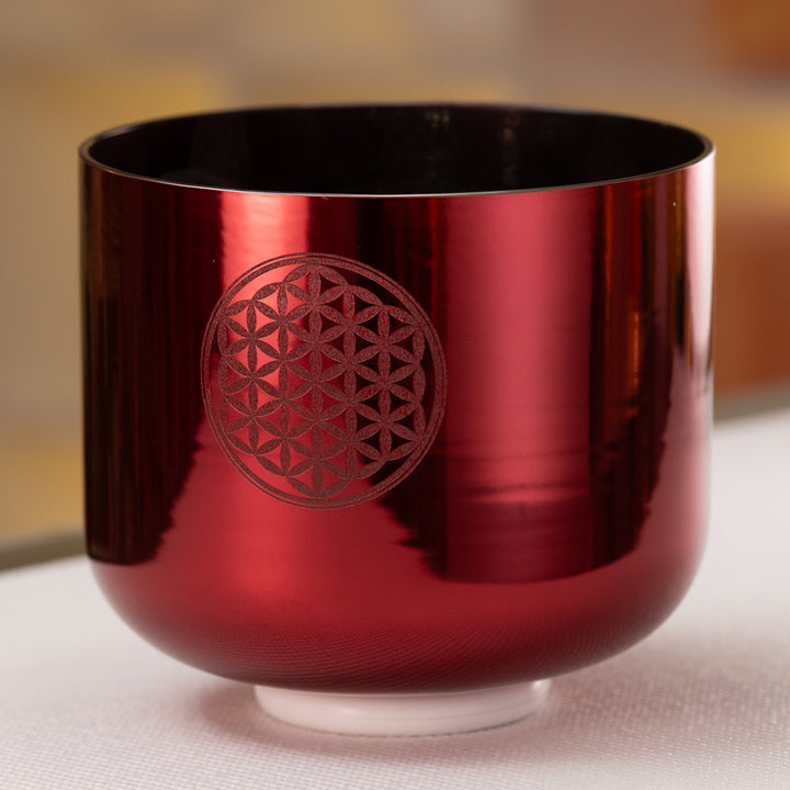 9" B+36 Ruby Ray with Flower of Life Singing Bowl