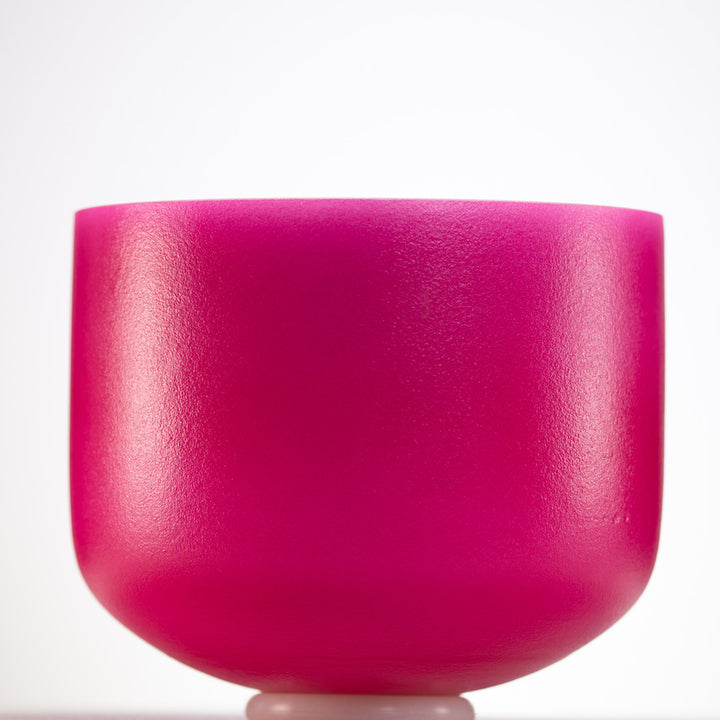 11" F+5 Dreamy Peony Frosted Crystal Singing Bowl, Silver inside