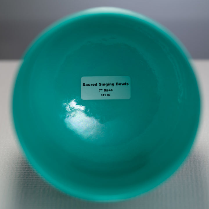 7" D#+4 Turquoise Tide Crystal Singing Bowl, Perfect Pitch