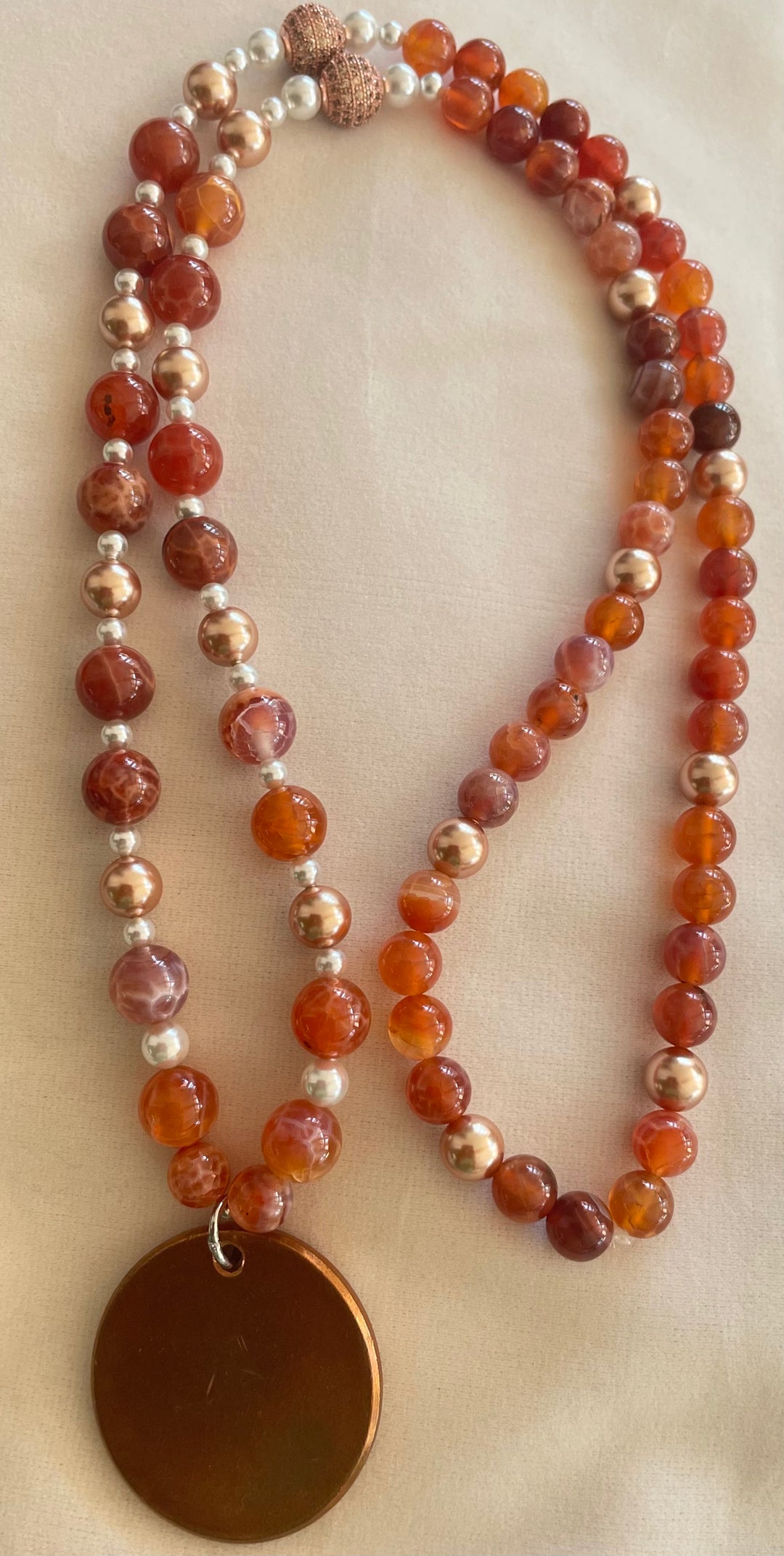 Fire Quartz (Hematoid) Mala