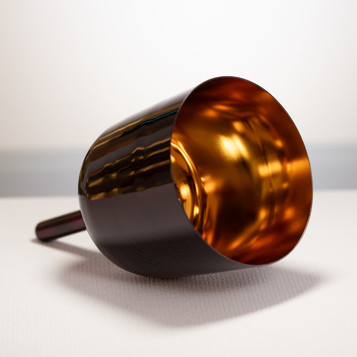 7.75" C-6 Divine Violet Flame Crystal Singing Bowl, 24k Gold inside