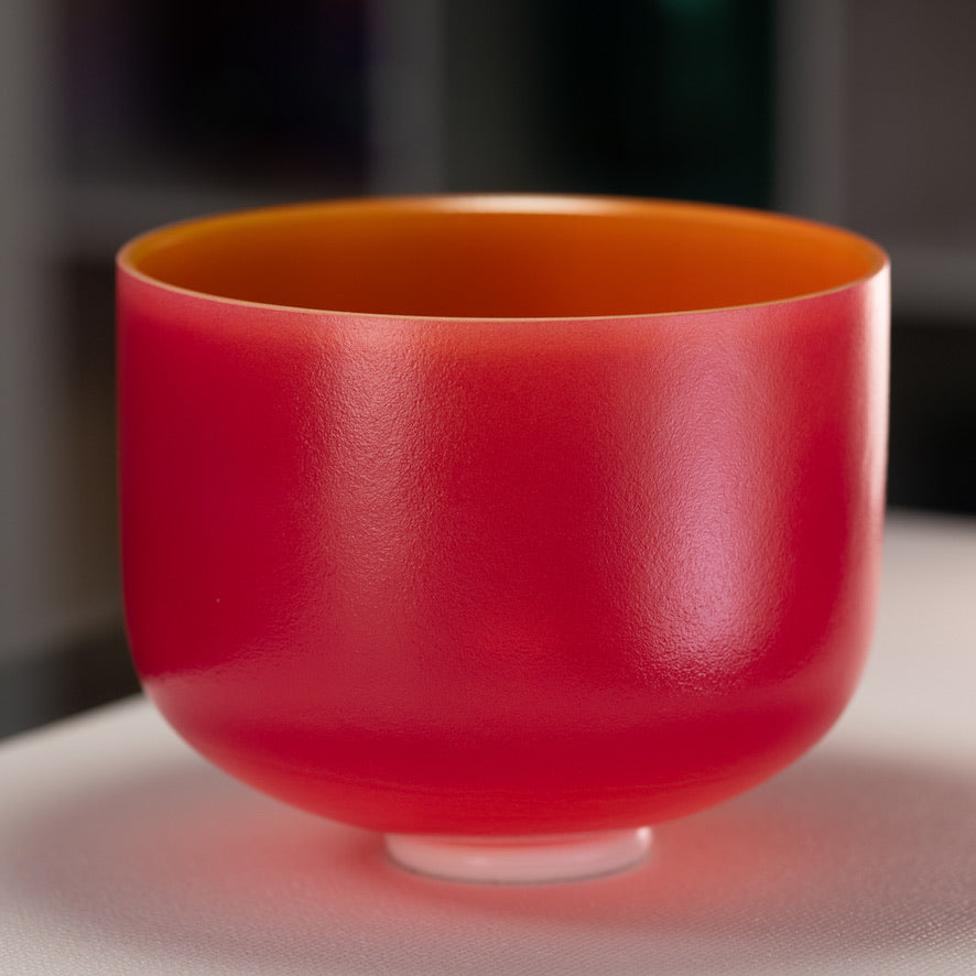 12" F-27 Sedona Sunrise Frosted Crystal Singing Bowl