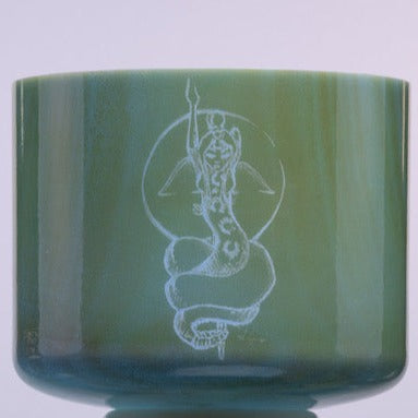 Collector's Piece Serpentine Crystal Singing Bowl