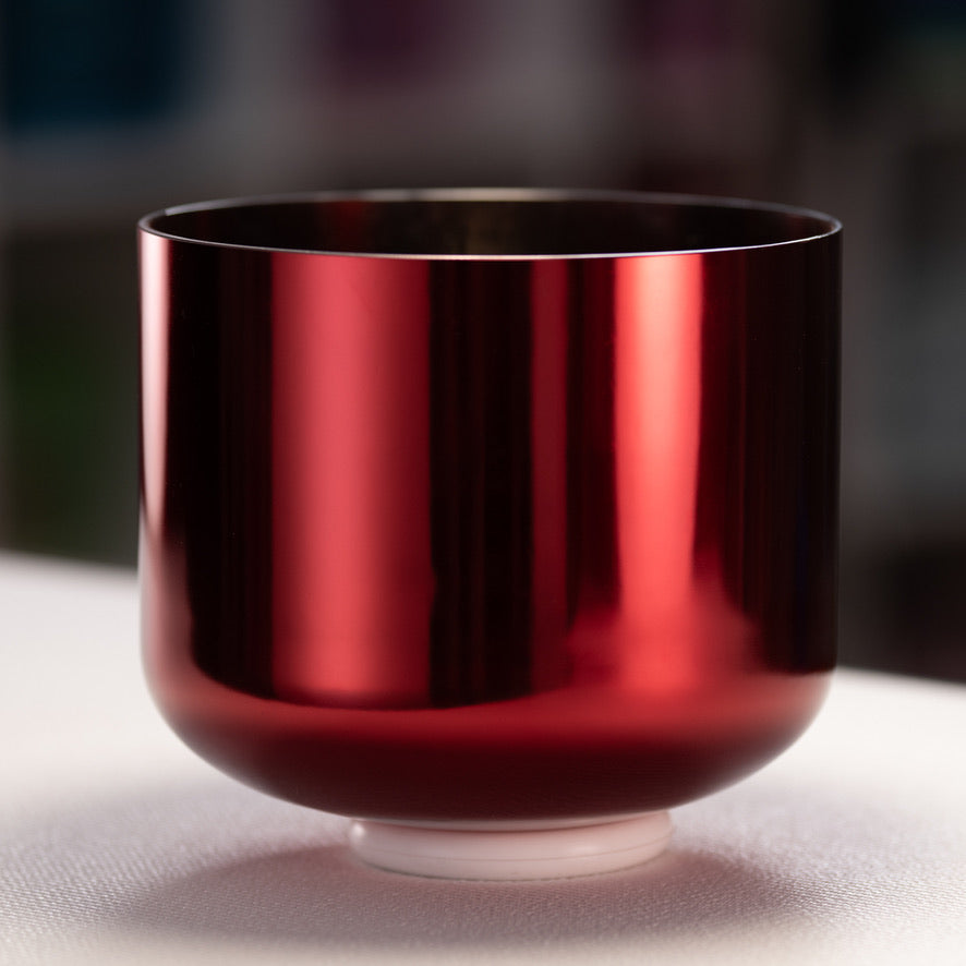 9" A#-1 Ruby Ray Crystal Singing Bowl, Perfect Pitch
