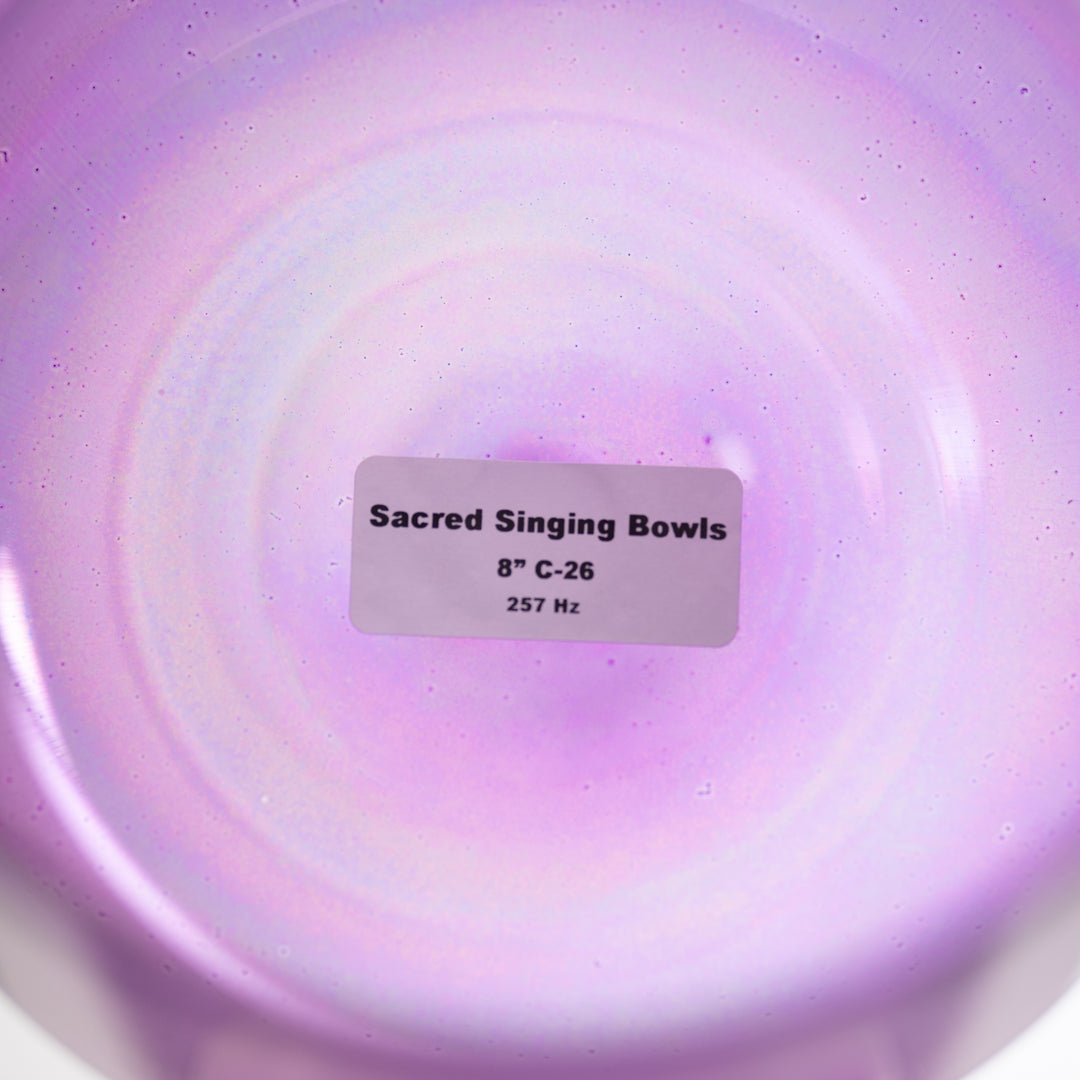 8" C-26 Lavender Lotus Crystal Singing Bowl