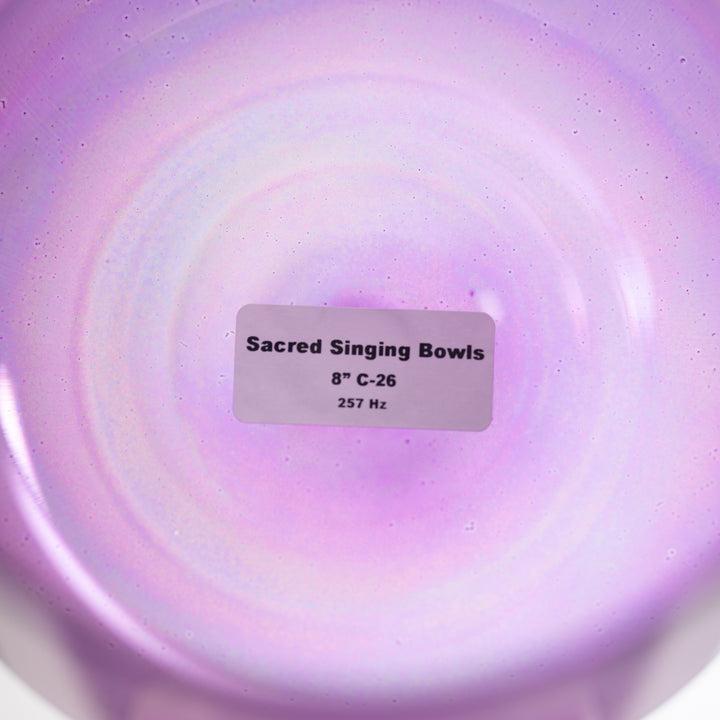 8" C-26 Lavender Lotus Crystal Singing Bowl