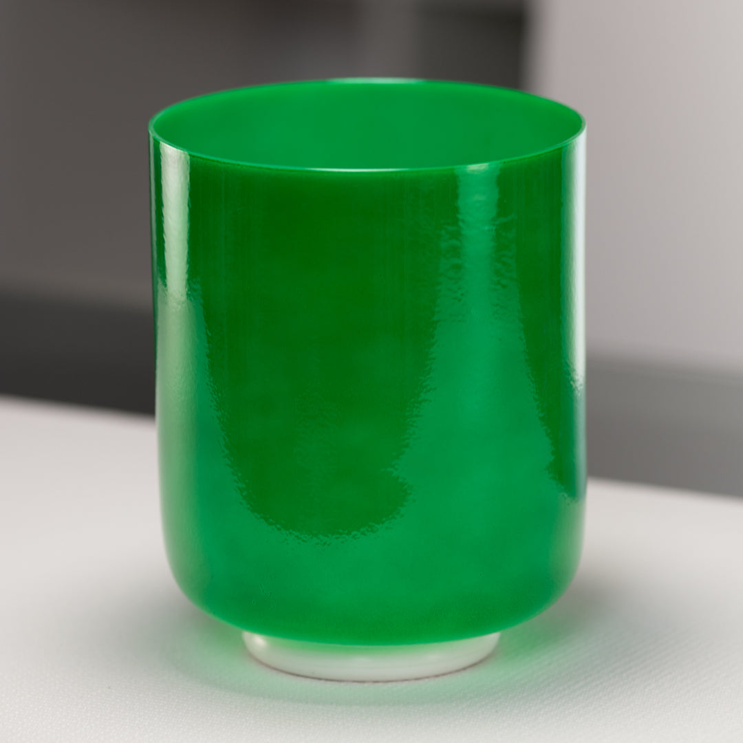 7.25" B-43 Emerald Heart Crystal Singing Bowl