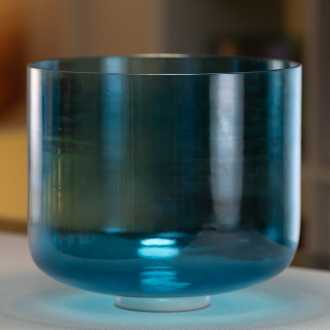11.75" E-41 Caribbean Blue Crystal Singing Bowl