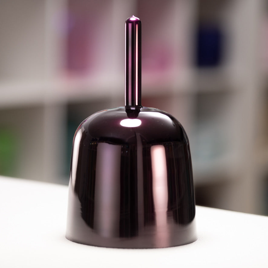 7.75" C-6 Divine Violet Flame Crystal Singing Bowl, 24k Gold inside