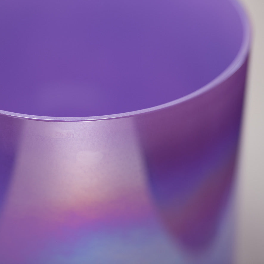 Purple Crystal Singing Bowl for Sound Healing rituals from Sacred Singing Bowls