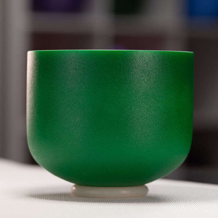 Green frosted crystal bowl