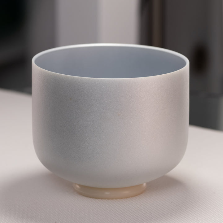 9" E+6 Frosted Silver Star Crystal Singing Bowl, Silver inside from Bowls of Sound