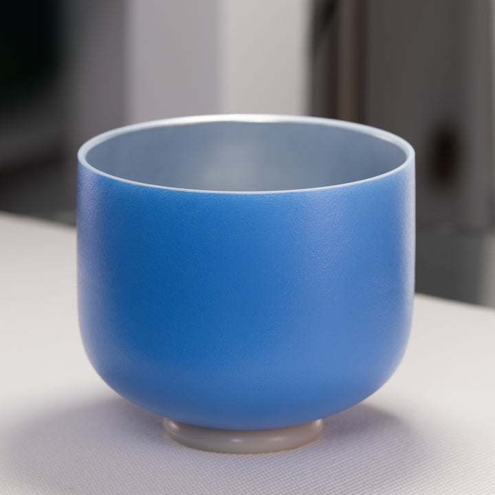 9" G-31 Father Sky Frosted Crystal Singing Bowl, Silver inside from Bowls of Sound