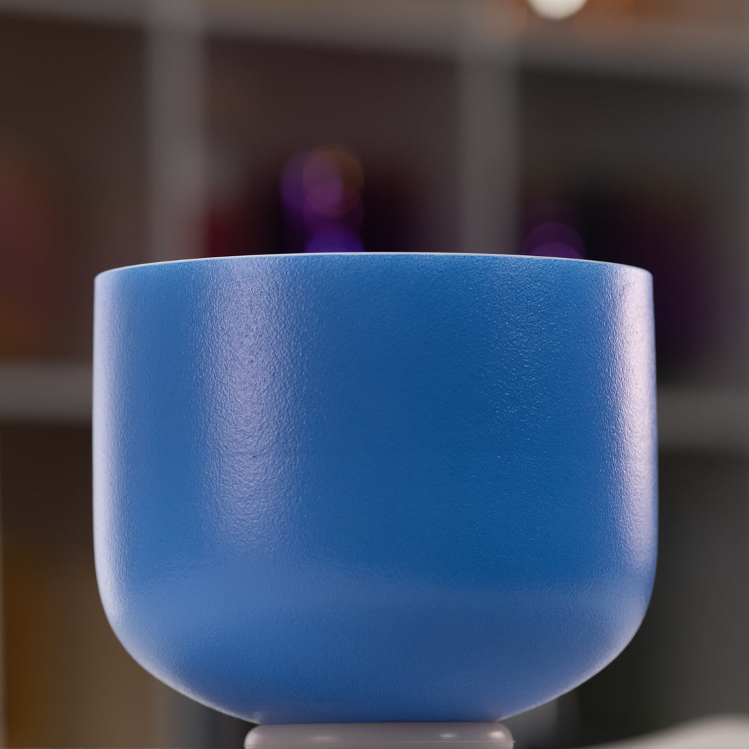 9" G-31 Father Sky Frosted Crystal Singing Bowl, Silver inside from Sacred Singing Bowls™