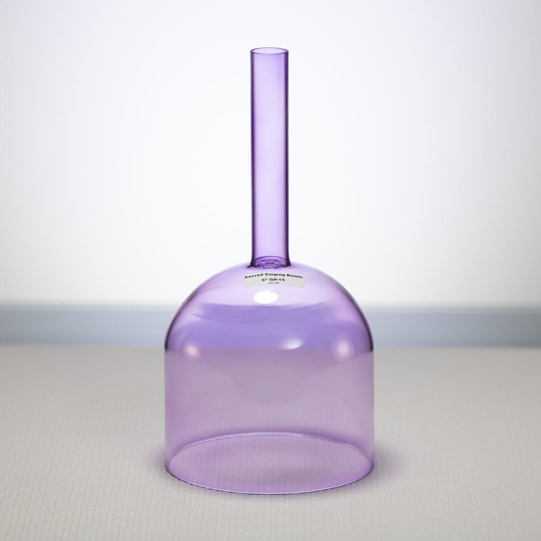 6" G#-15 Lavender Lotus Handheld Crystal Singing Bowl