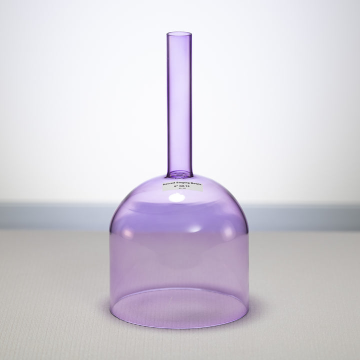 6" G#-15 Lavender Lotus Handheld Crystal Singing Bowl