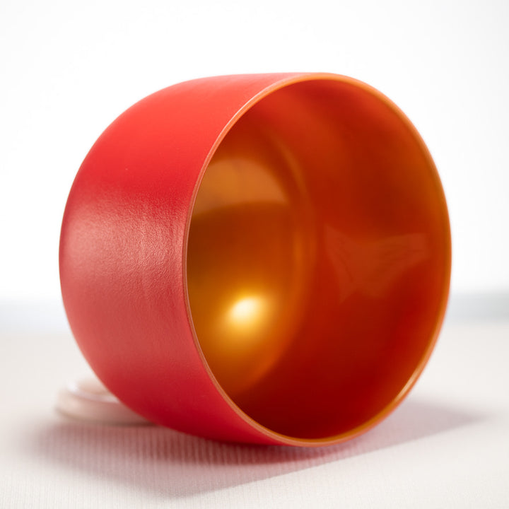 9.75" F#-22 Sedona Sunrise Frosted Crystal Singing Bowl