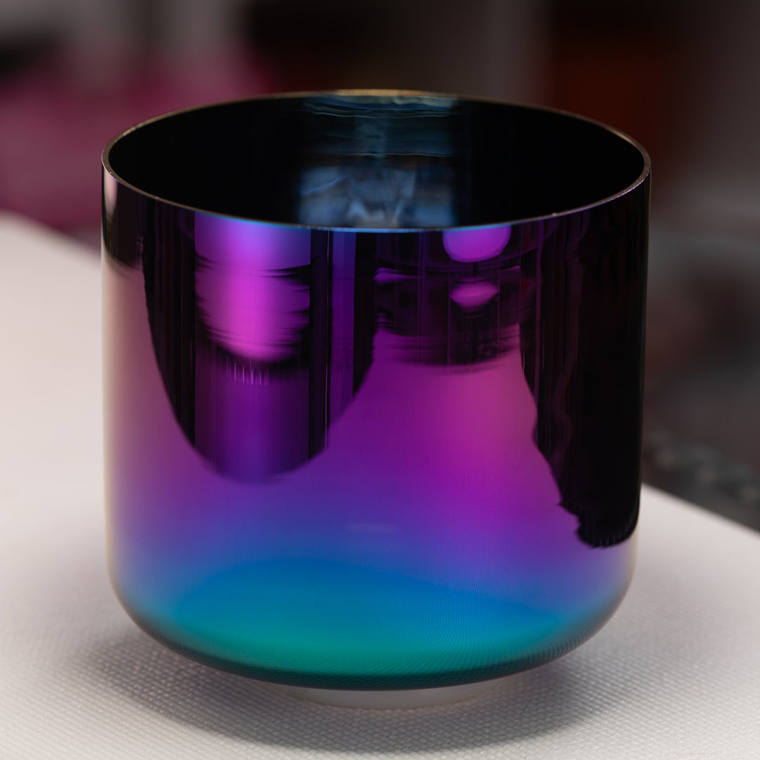 8.25" G#+9 Celestial Rainbow Crystal Singing Bowl, Perfect Pitch