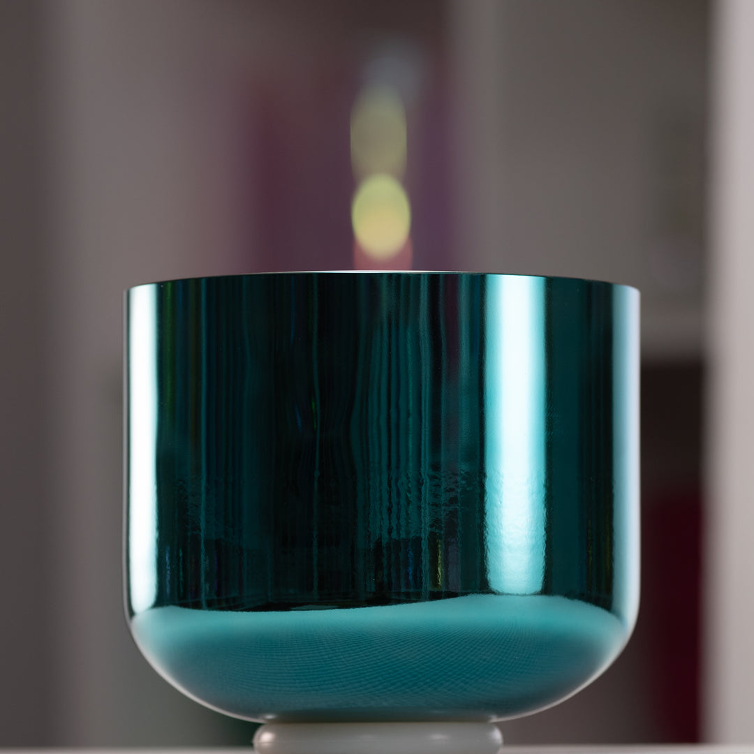 9" B+18 Celestial Melody Crystal Singing Bowl, 24k Gold inside