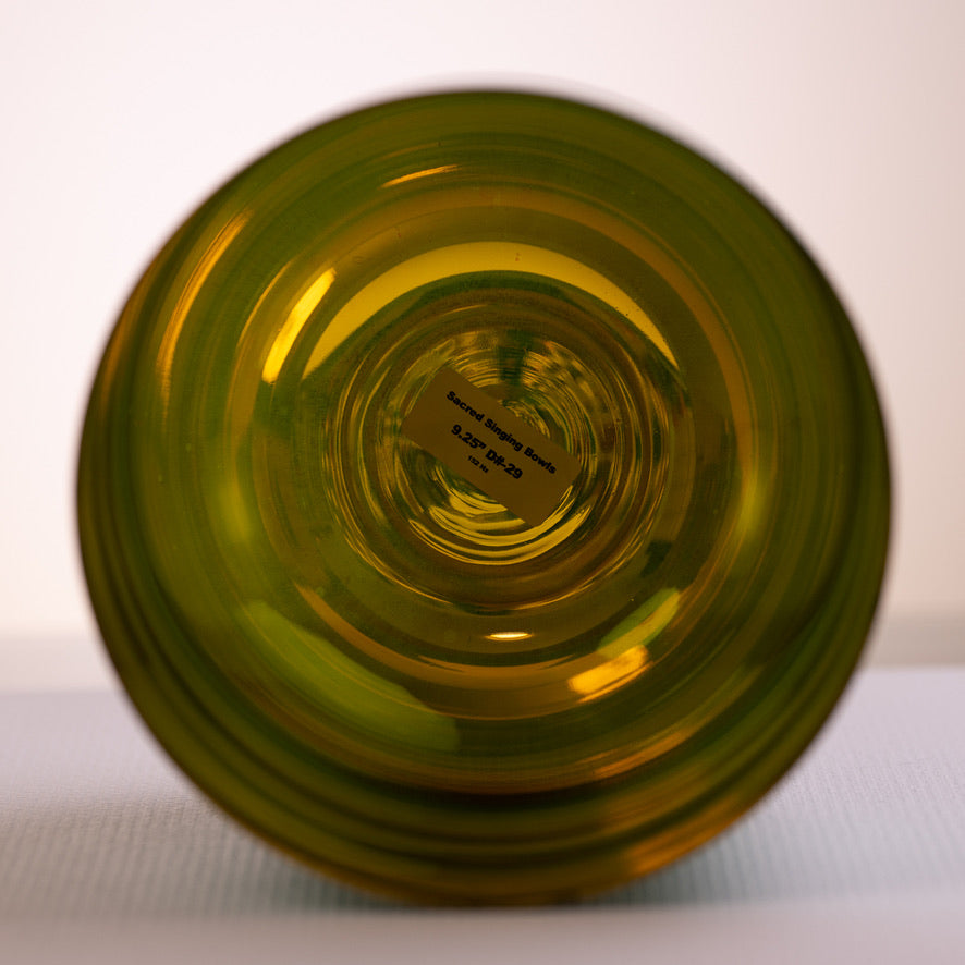 9.25” D#-29 Earth Magic Crystal Singing Bowl, Gold inside