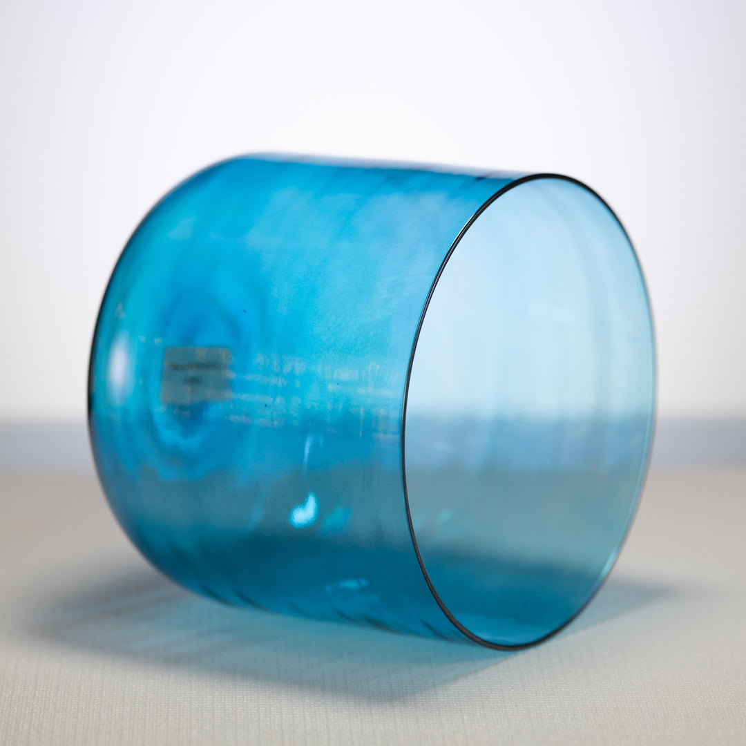 8" A#+38 Caribbean Blue Crystal Singing Bowl