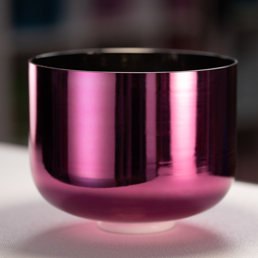11" F#-10 Radiant Rose Crystal Singing Bowl, Perfect Pitch