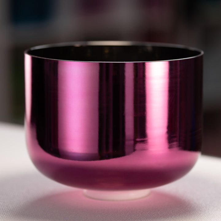 11" F#-10 Radiant Rose Crystal Singing Bowl, Perfect Pitch