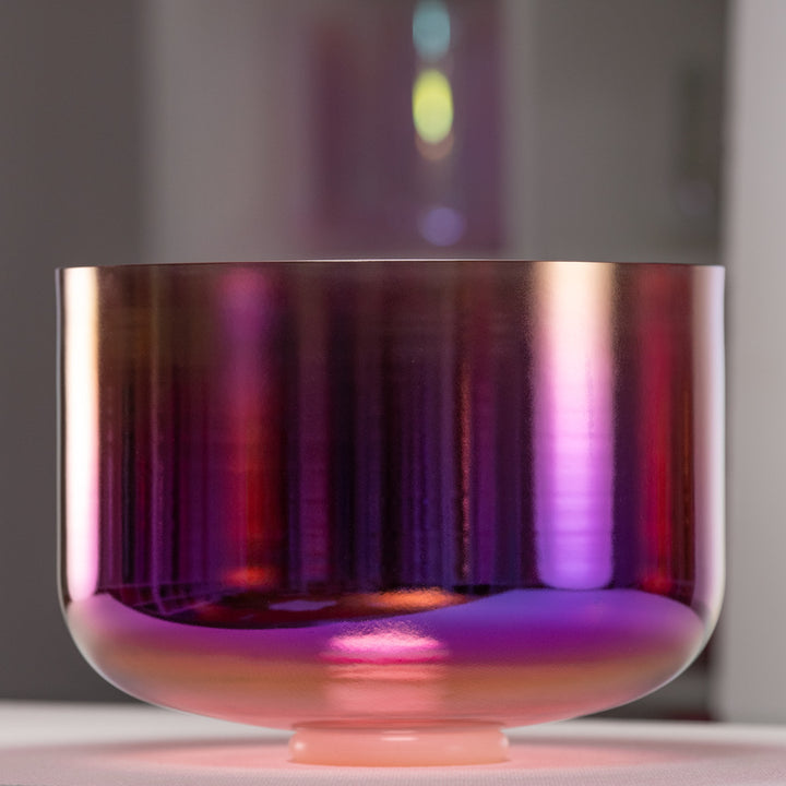 13" D-8 Healing Violet Flame Crystal Singing Bowl, Perfect Pitch