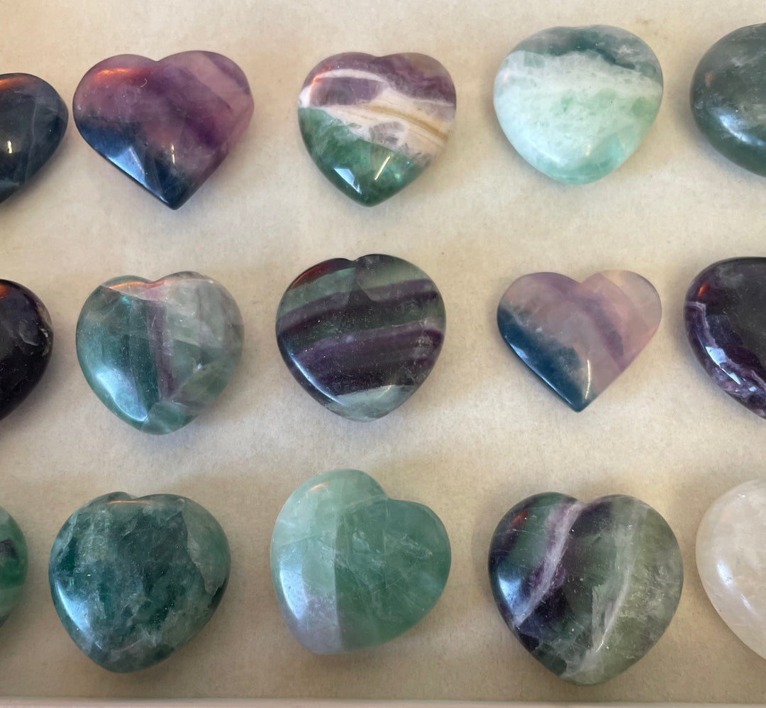 Fluorite Puffy Hearts