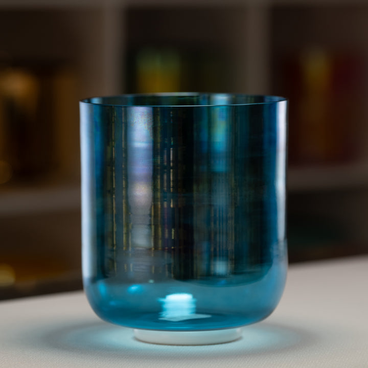 8" B+22 Caribbean Blue Crystal Singing Bowl
