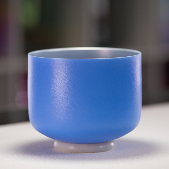 8" E+8 Father Sky Frosted Crystal Singing Bowl, Silver inside