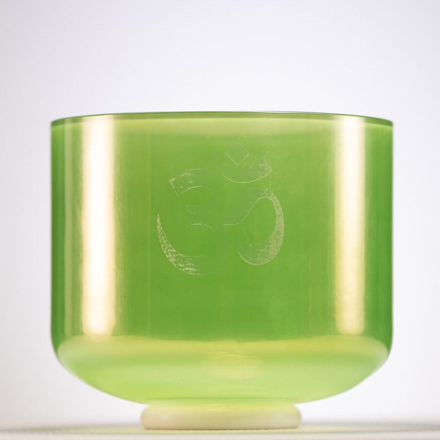 9" C-29 Forest Fairy Crystal Singing Bowl with Om Symbol