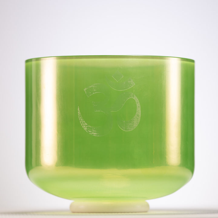 9" C-29 Forest Fairy Crystal Singing Bowl with Om Symbol