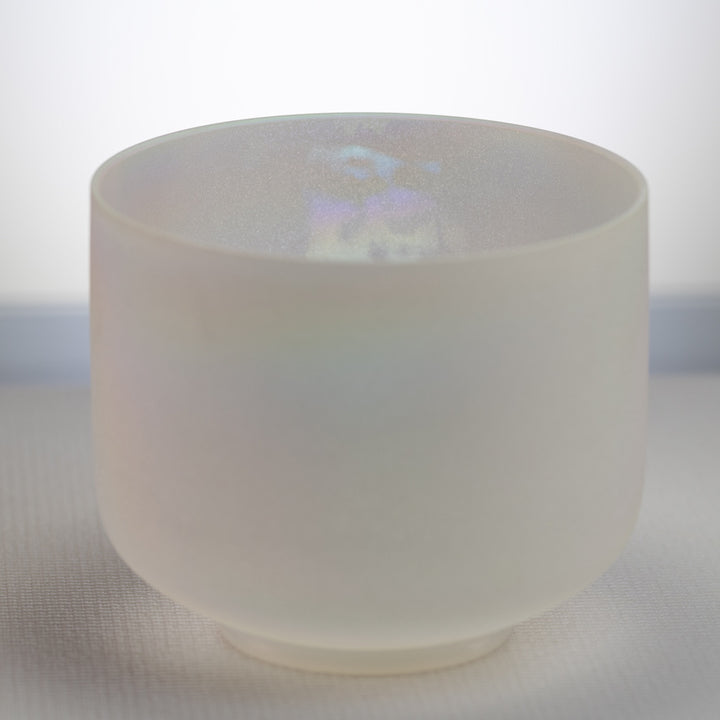 7.75" G-8 White Frosted Singing Bowl with Angel Aura inside