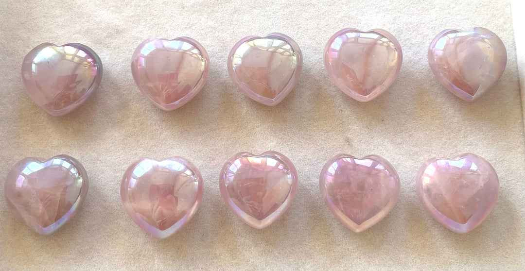 Aura Rose Quartz Heart, Small