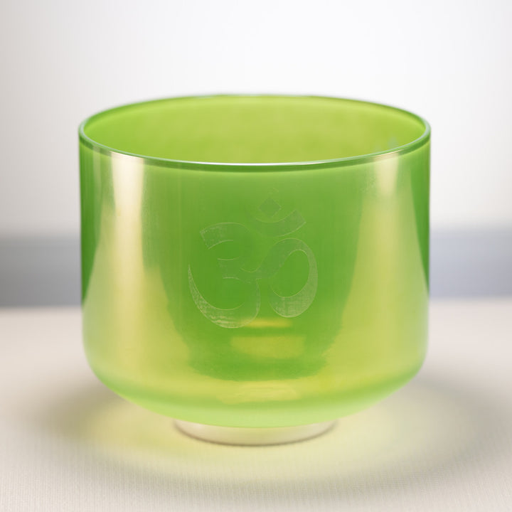 9" C-29 Forest Fairy Crystal Singing Bowl with Om Symbol
