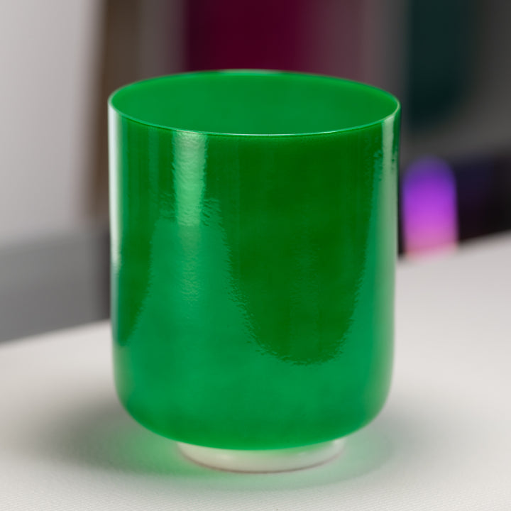7.25" B-43 Emerald Heart Crystal Singing Bowl