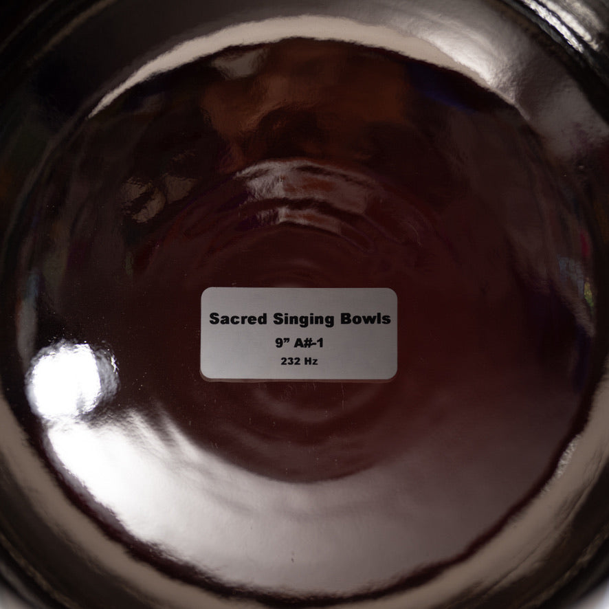 9" A#-1 Ruby Ray Crystal Singing Bowl, Perfect Pitch