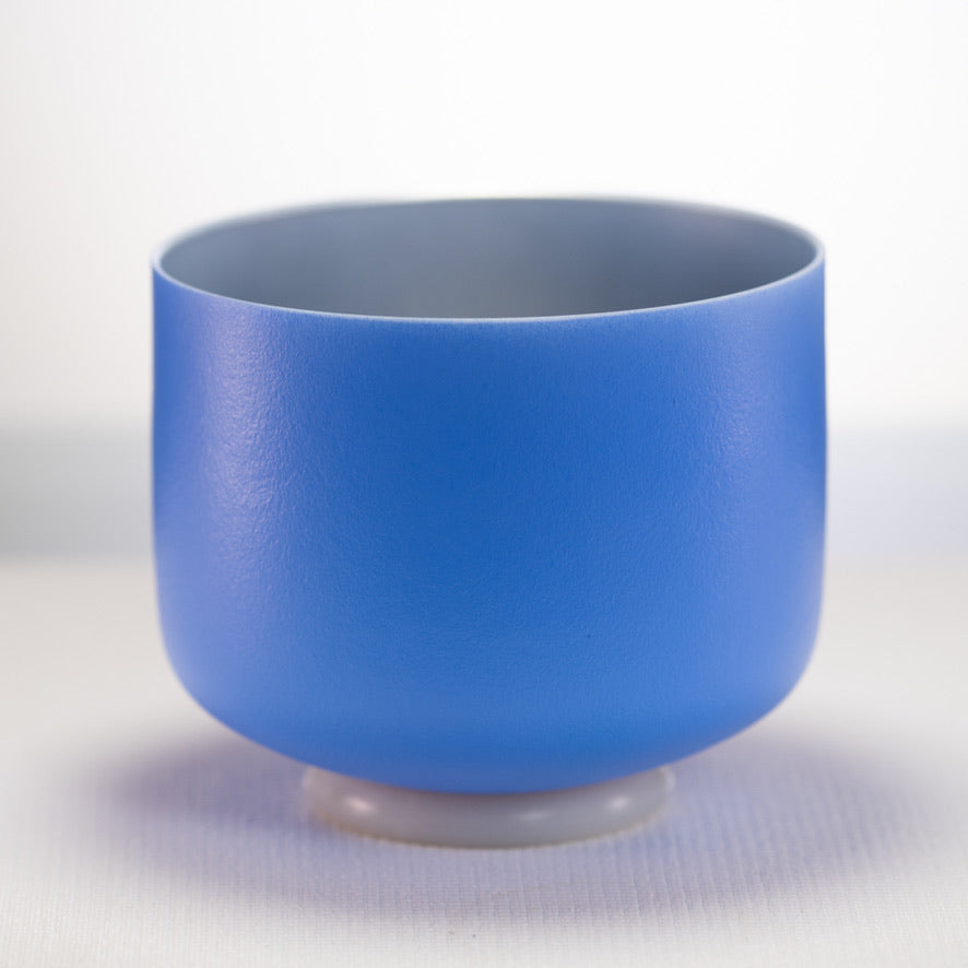 8" E+8 Father Sky Frosted Crystal Singing Bowl, Silver inside