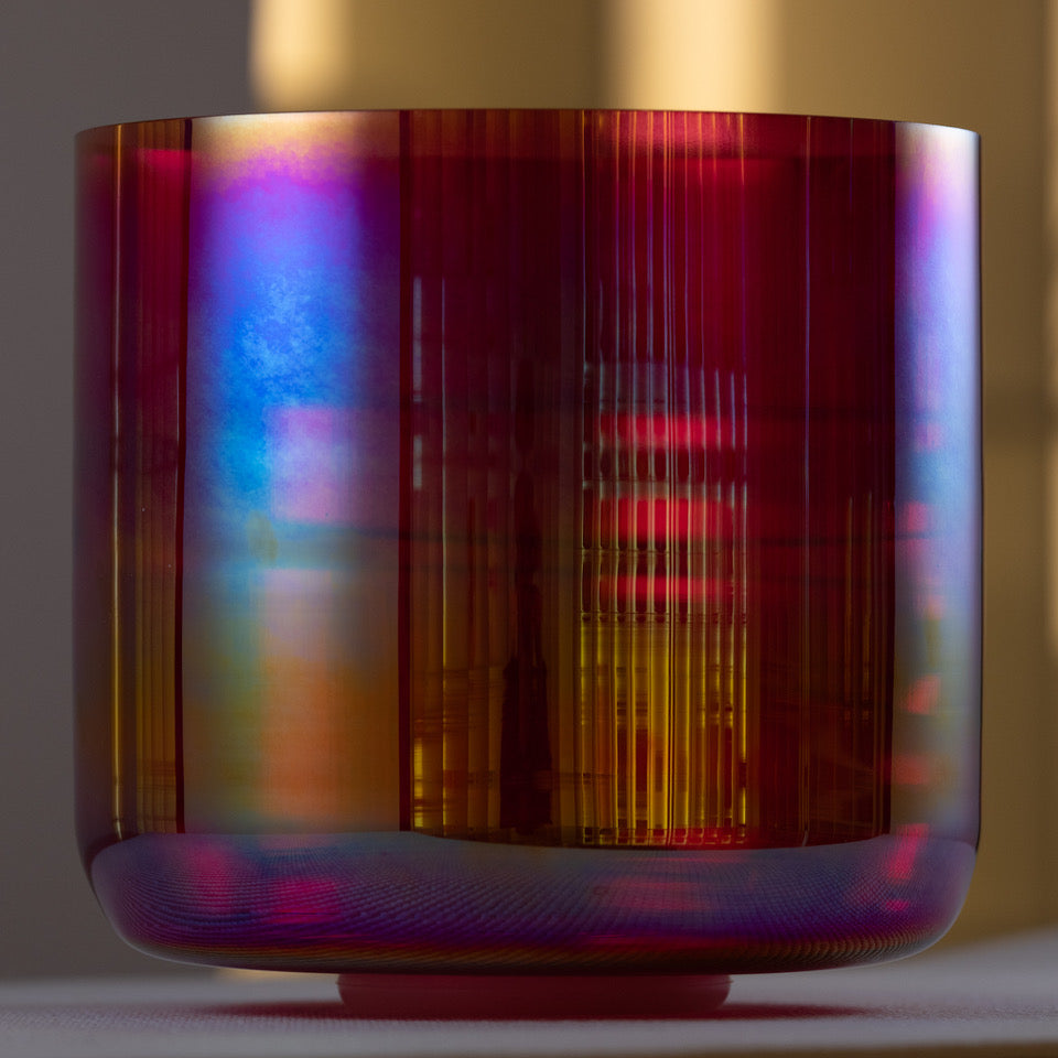 10" C-44 Ruby Ray Crystal Bowl